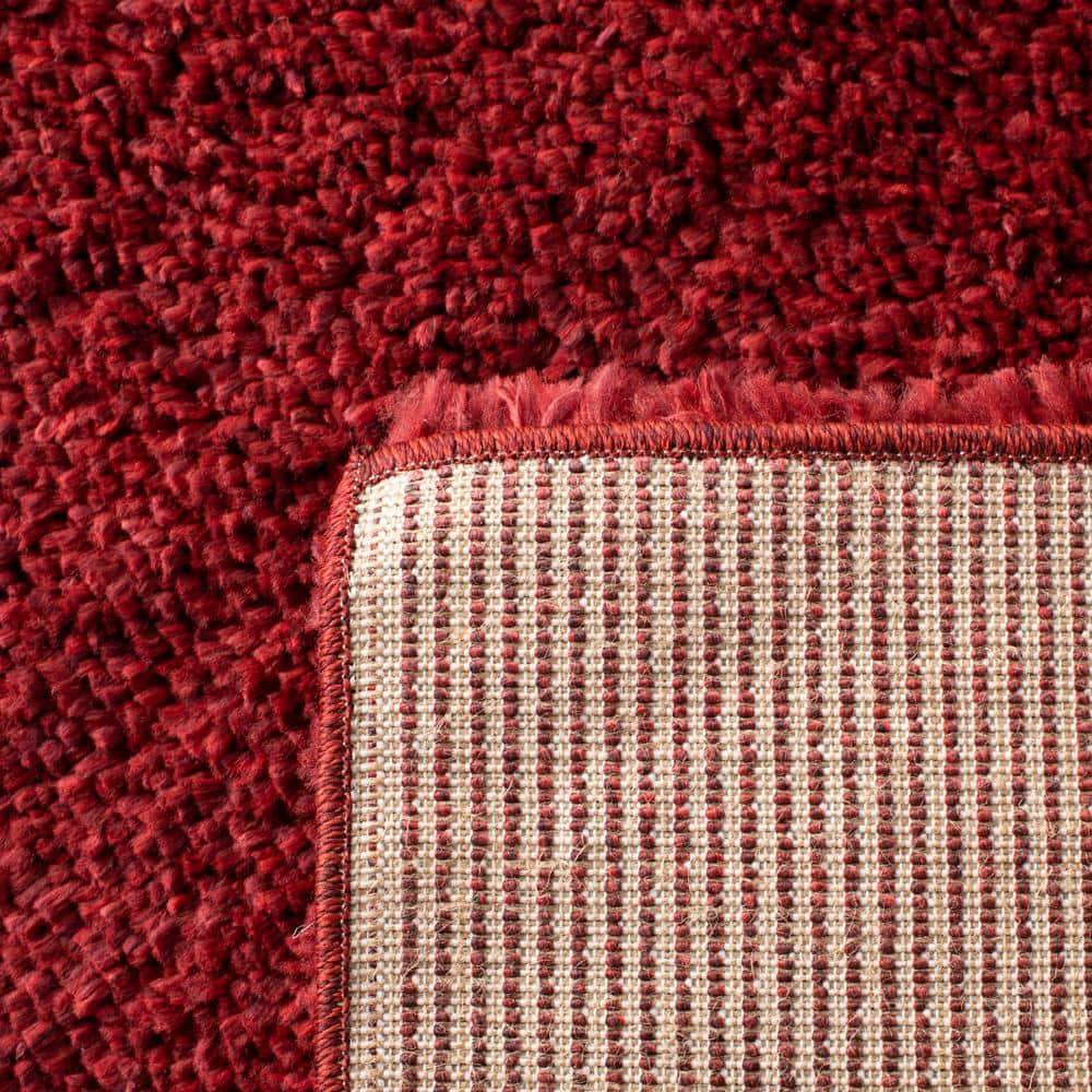 SAFAVIEH August Carlene Solid Plush Shag Runner Rug, Burgundy, 2'3" x 6'