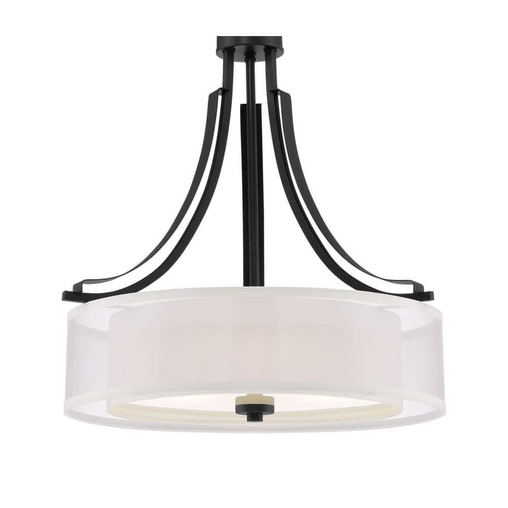 Minka Lavery Minka Parsons Studio 20 1/2" Wide Sand Coal Black Drum Pendant Light
