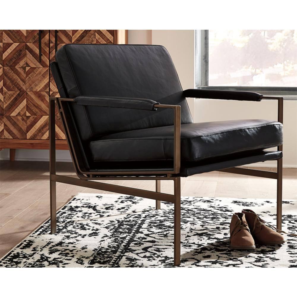 Signature Design by Ashley Contemporary Puckman Accent Chair  Black