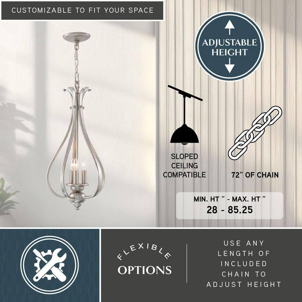 Vaxcel Monrovia 3 - Light Pendant in  Brushed Nickel