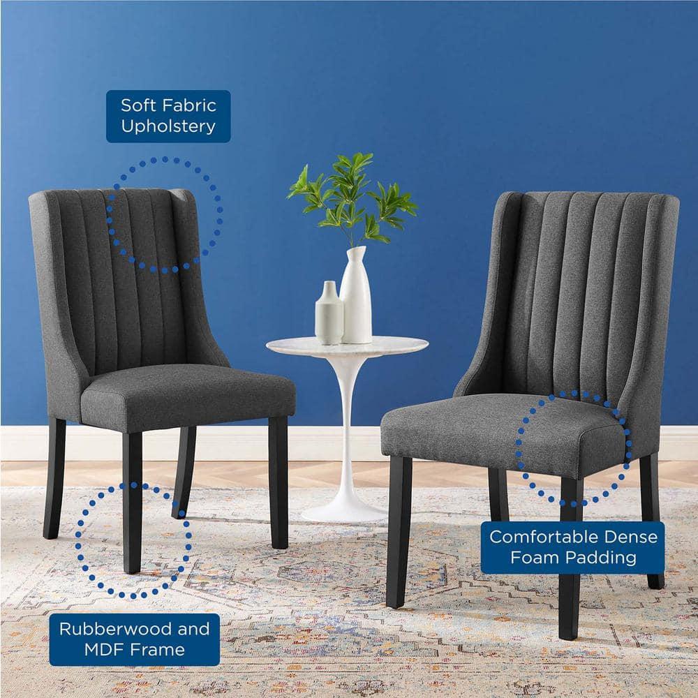 Modway Renew Parsons Fabric Dining Side Chairs - Set of 2 in Gray