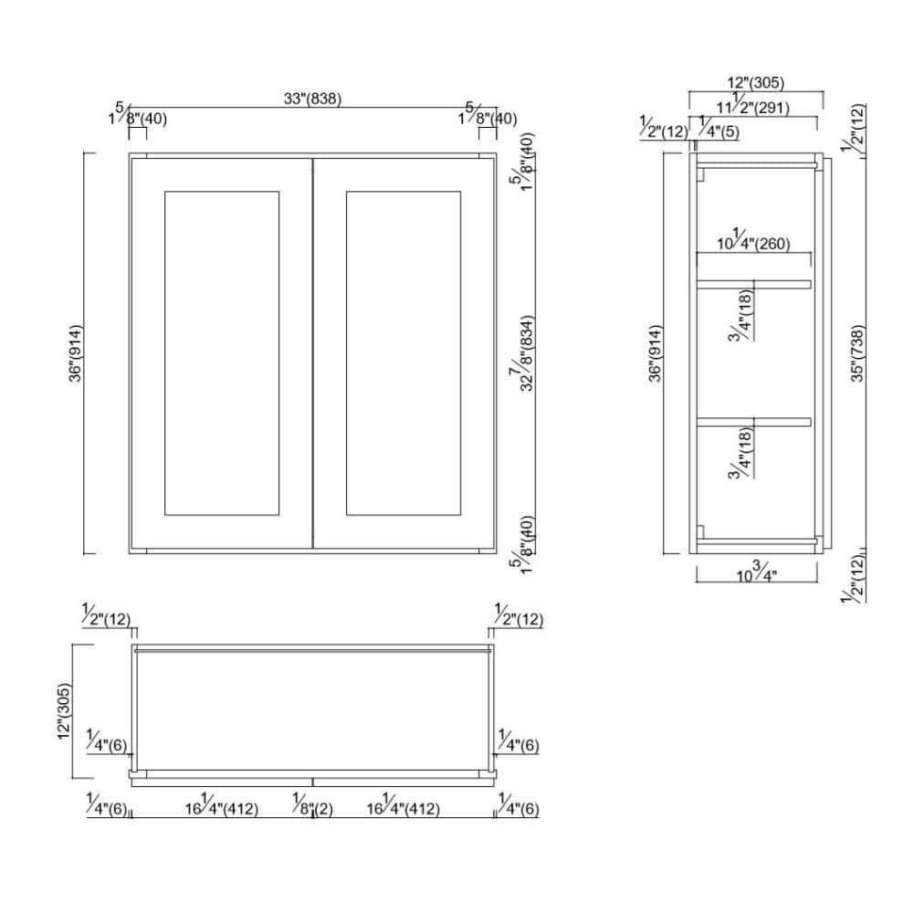 Design House Brookings Mueble de Pared Agitador de 3336 Pulgadas, Marrón, sin Montar, 33 X 36 Pulgadas