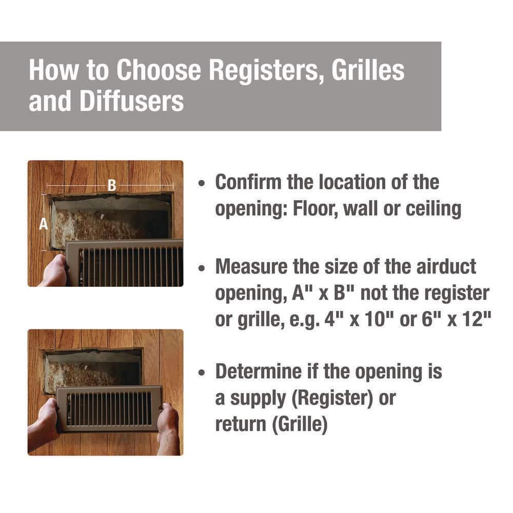 Brown Steel Floor Register for Mobile Homes and RVs