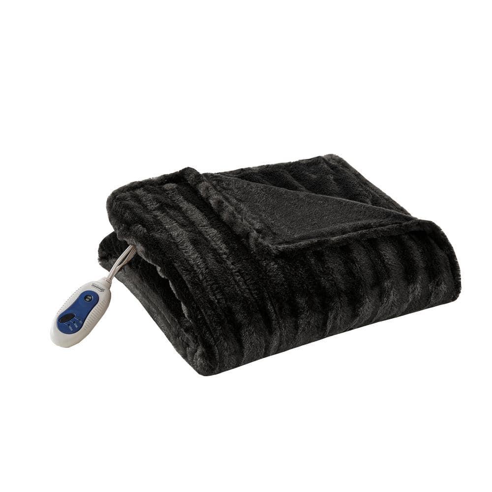 Beautyrest Heated Duke Faux Fur Throw