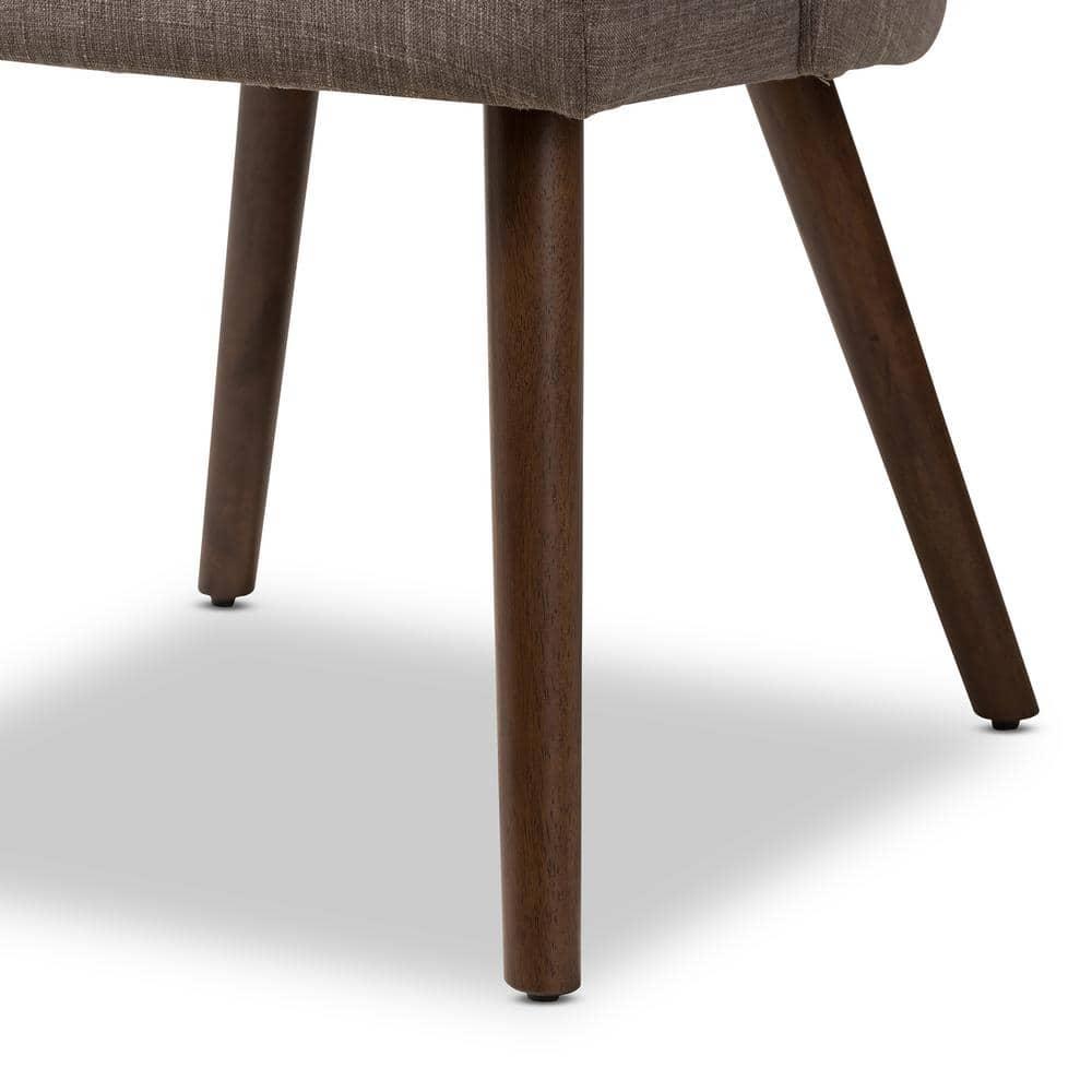 Set of 2 Cody Mid Century Modern Dining Chairs - Baxton Studio: Beige Upholstery, Walnut Wood