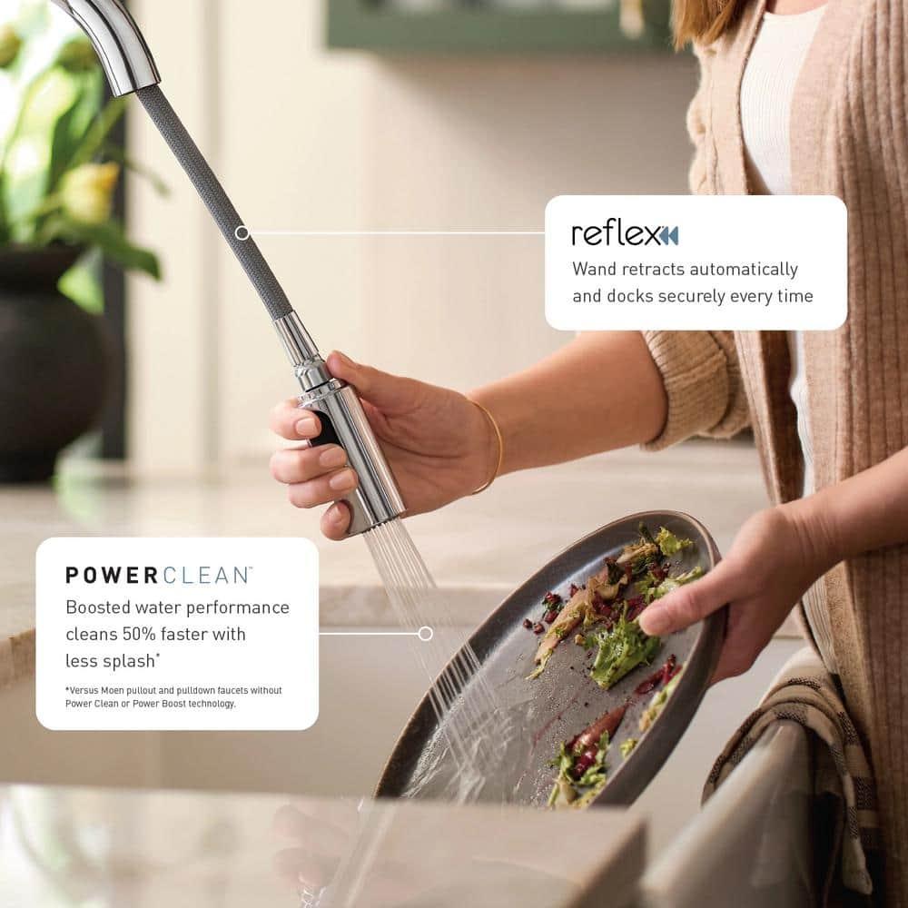 Moen Sleek MotionSense Wave Single Handle Pulldown Kitchen Faucet with Power Clean Technology