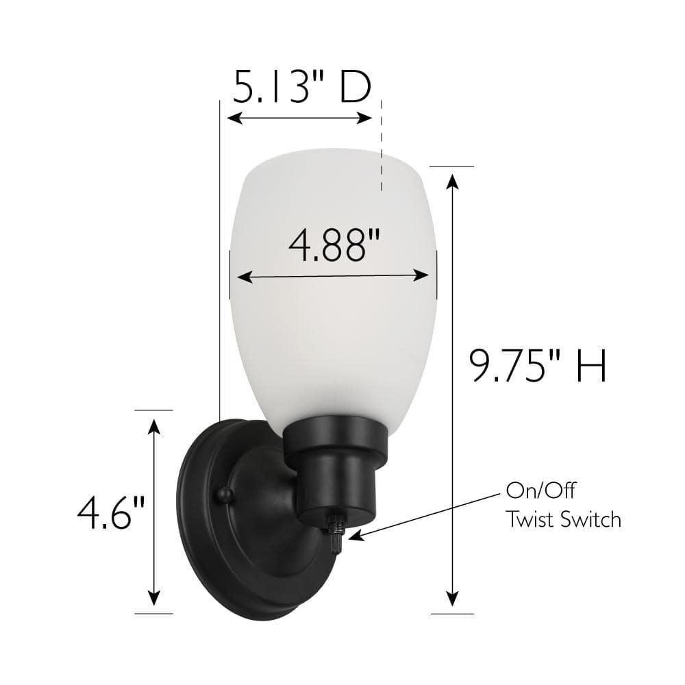 Design House Lydia Wall Light in Matte Black