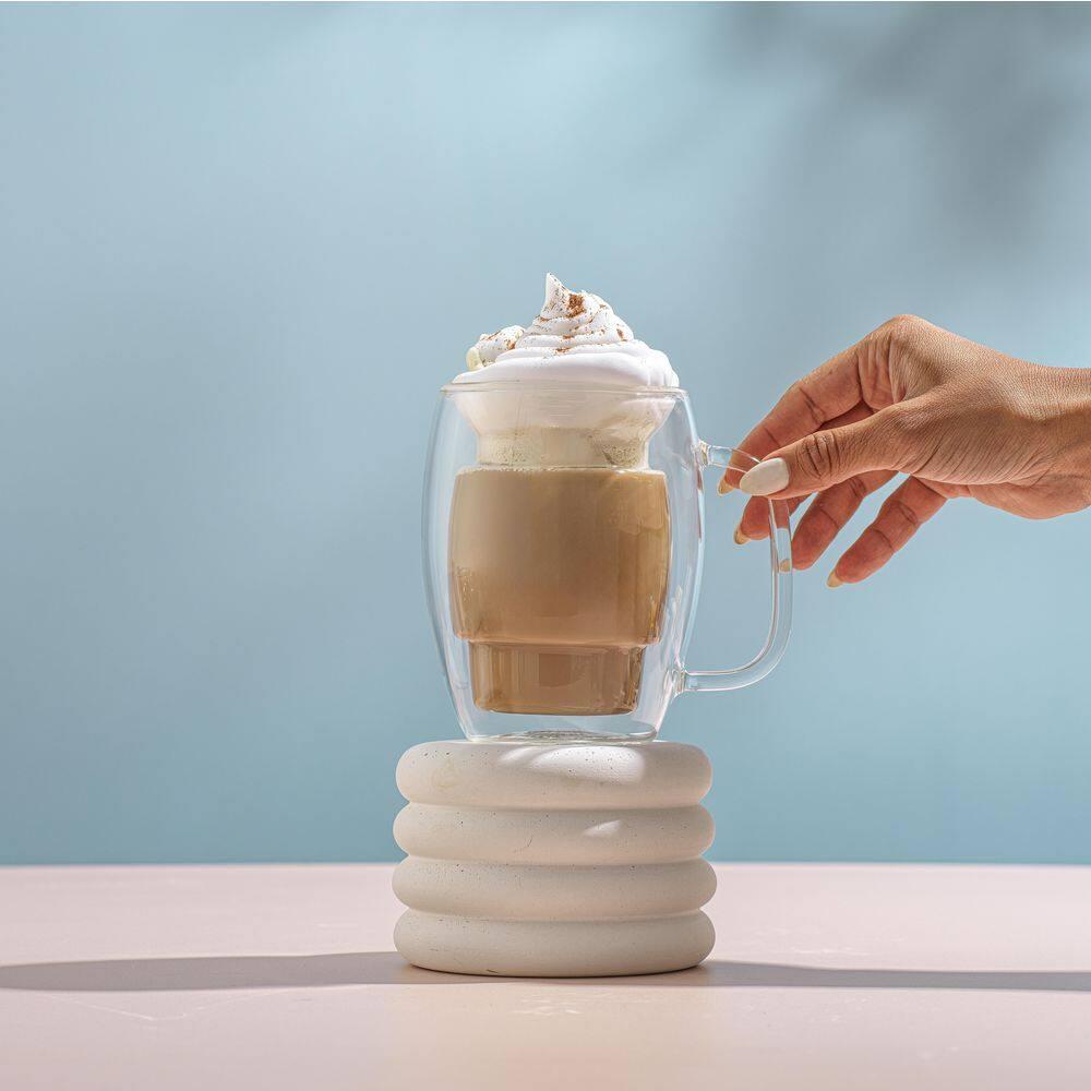 JoyJolt JoyJolt Cadus Double Wall Coffee Tea Glasses, 16oz (Set of 2)