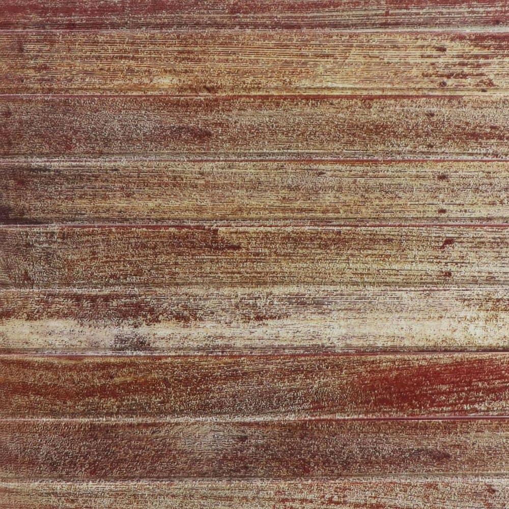 FromPlainToBeautifulInHours Faux Wood Plank Fire Rated Panel 24'' L x 24'' W Textured PVC Drop-In Ceiling Tile (Set of 10)