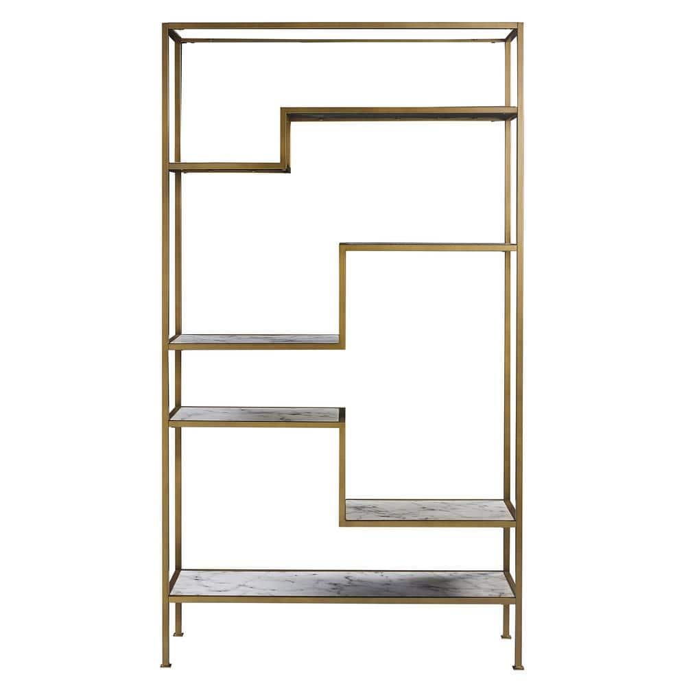 Mercer41 Carbone Marble-Look 5-Tier Display Bookcase Shelf