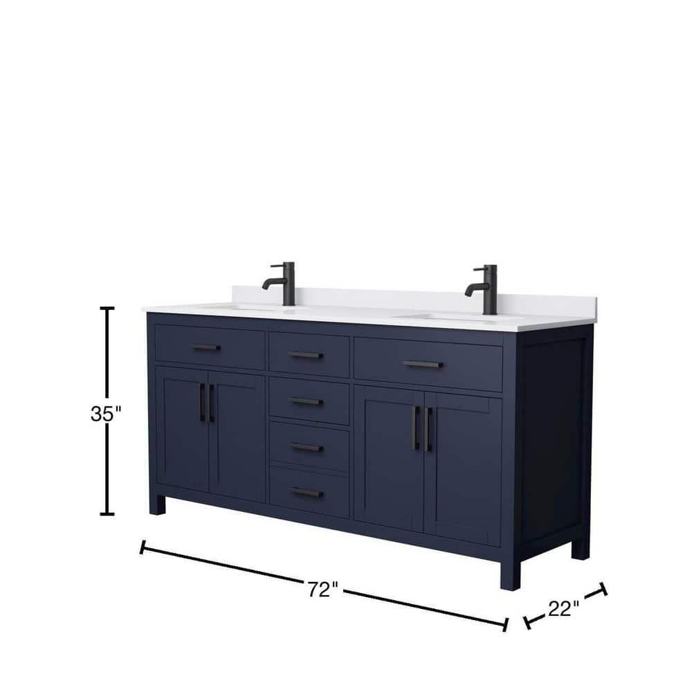 Beckett 72" Freestanding Double Bathroom Vanity with Cultured Marble Top
