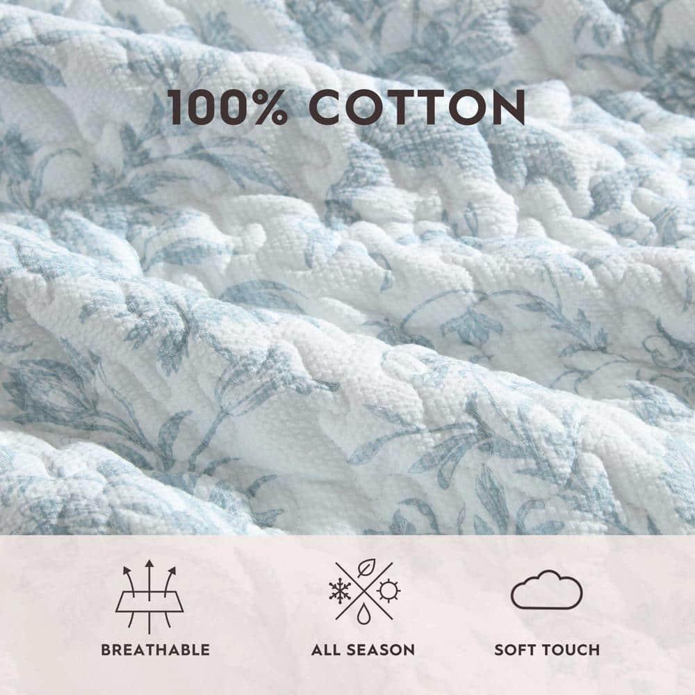 Laura Ashley Laura Ashley Amberly Seersucker Blue Quilt Set