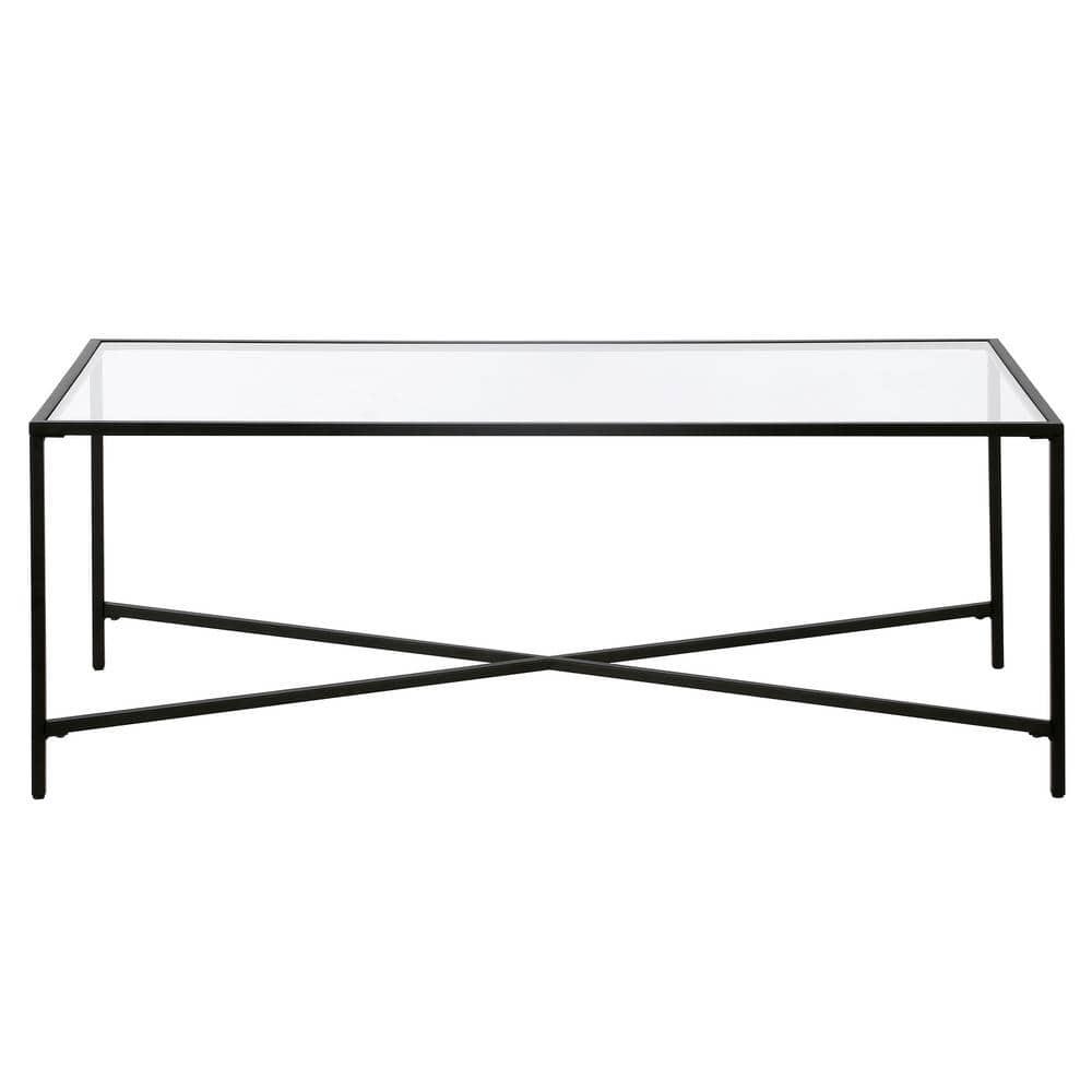 Henn&Hart Black Bronze Coffee Table with Glass Top