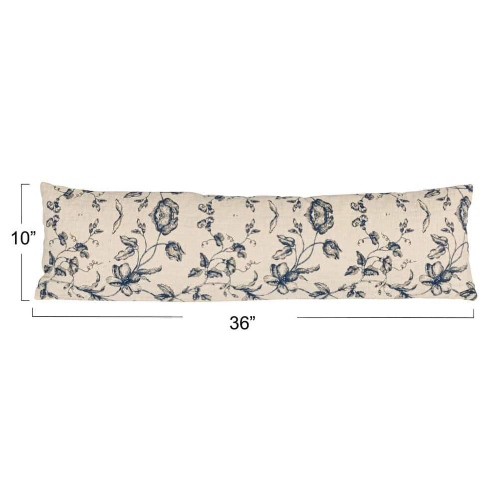 Creative Co-Op Long Patterned Cotton Lumbar Pillow