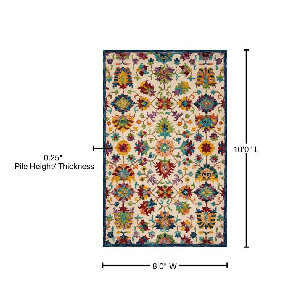 Aspen APN509 Hand Tufted Indoor Area Rug - Ivory/Blue - 8'x10' - Safavieh