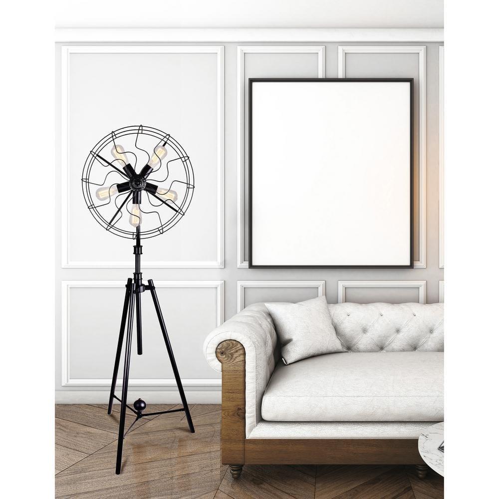 CWI Lighting Pamela 5 Light Farmhouse Metal Floor Lamp in Black