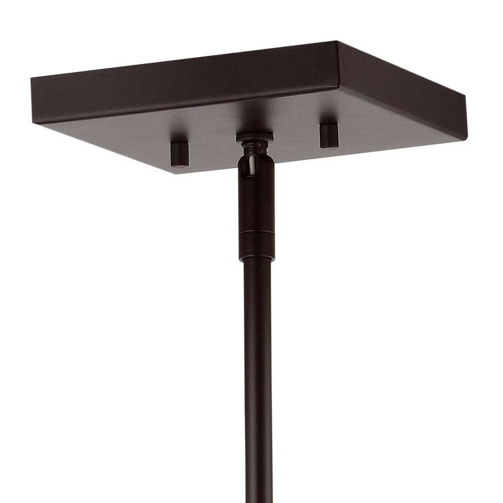 Quinn 8.13" 1-Light Industrial Farmhouse Iron/Glass LED Pendant, Oil Rubbed Bronze