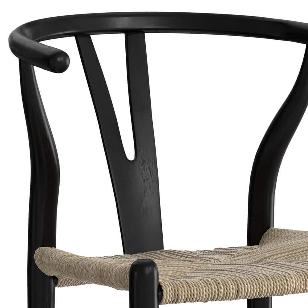Simpli Home Chocolate Solid Wood Dining Chair with Y-Back Design in Mid-Century Modern Style (Set of 2) (Set of 2)