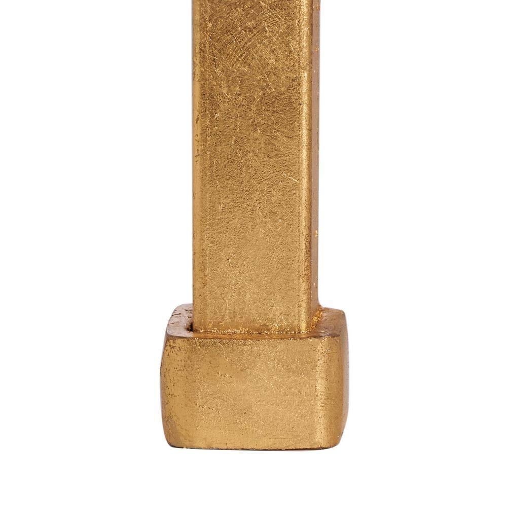 Hanzel Gold Leaf Glass Side Table - AMH8312A - Gold/Glass - Safavieh Couture