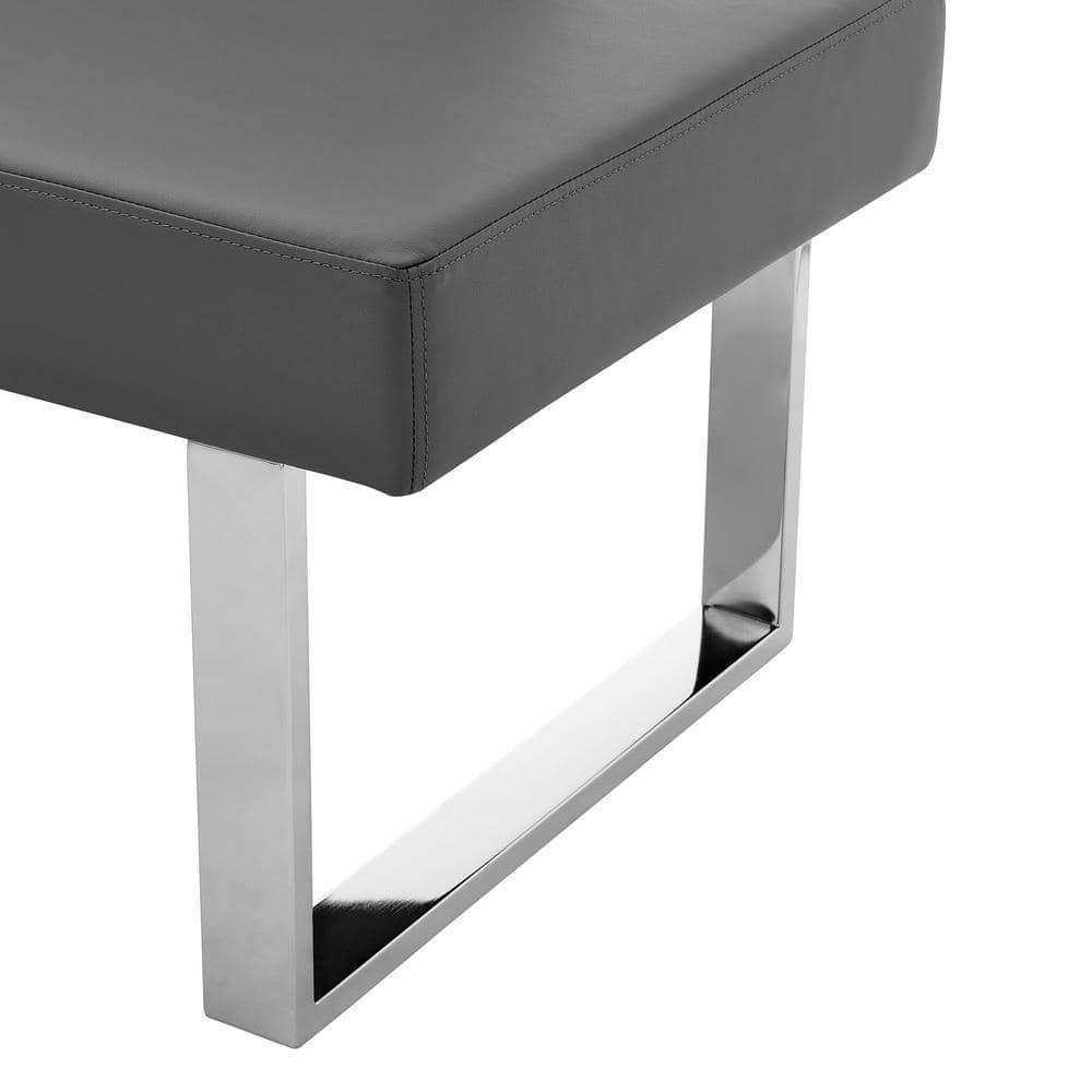 Amanda Contemporary Nook Corner Dining Bench: Chrome Legs, Padded Seat - Armen Living