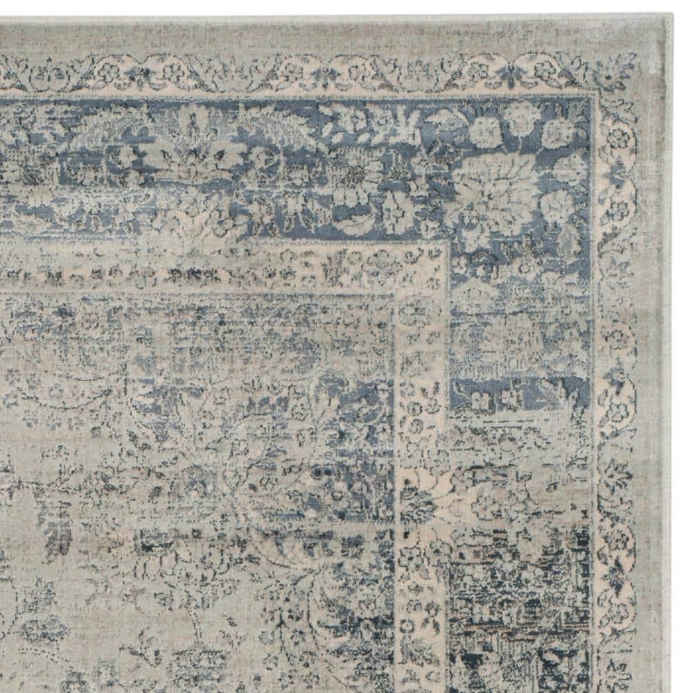 Vintage VTG113 Power Loomed Indoor Skid-Resistant Area Rug - Light Blue - 5'3"x7'6" - Safavieh