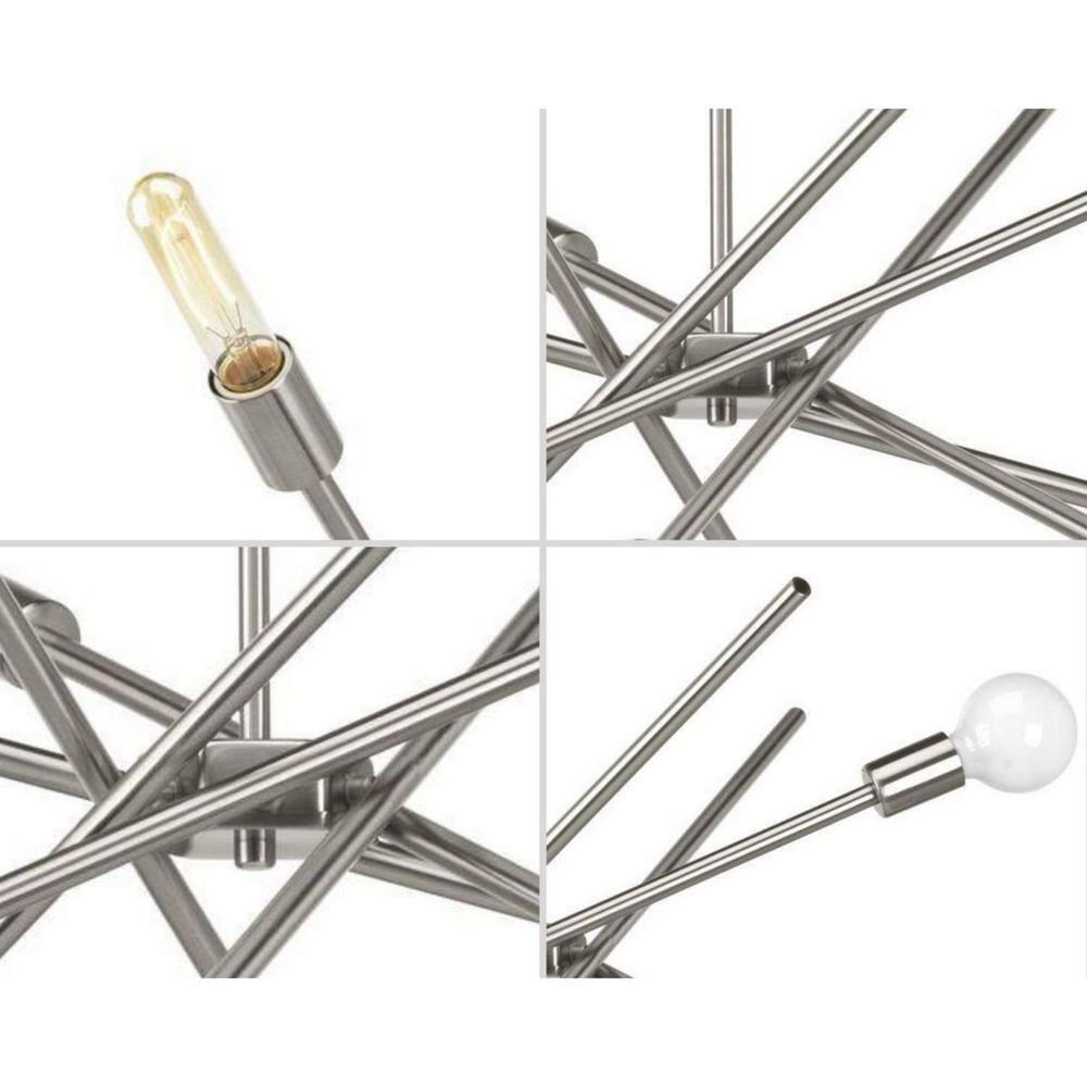 Progress Lighting Astra 6-Light Chandelier, Brushed Nickel, No Shade