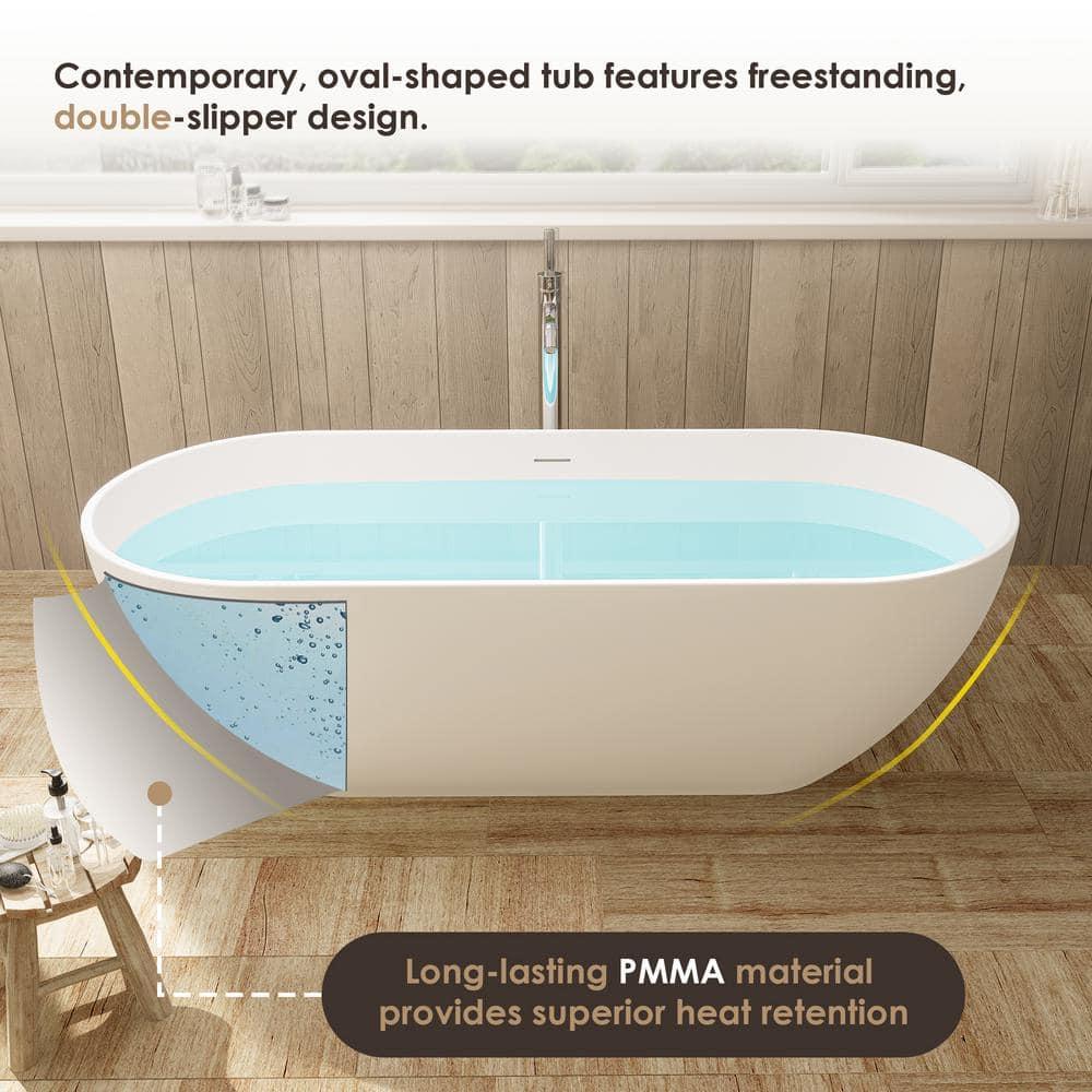 Ryder 68.9'' x 29.5'' Freestanding Soaking Stone Rein Bathtub