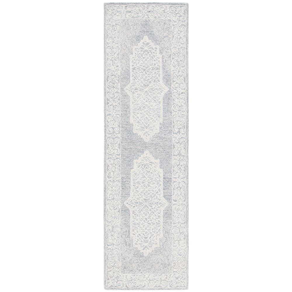 SAFAVIEH Abstract Aurbree Oriental Runner Rug, Ivory/Blue, 2'3" x 8'