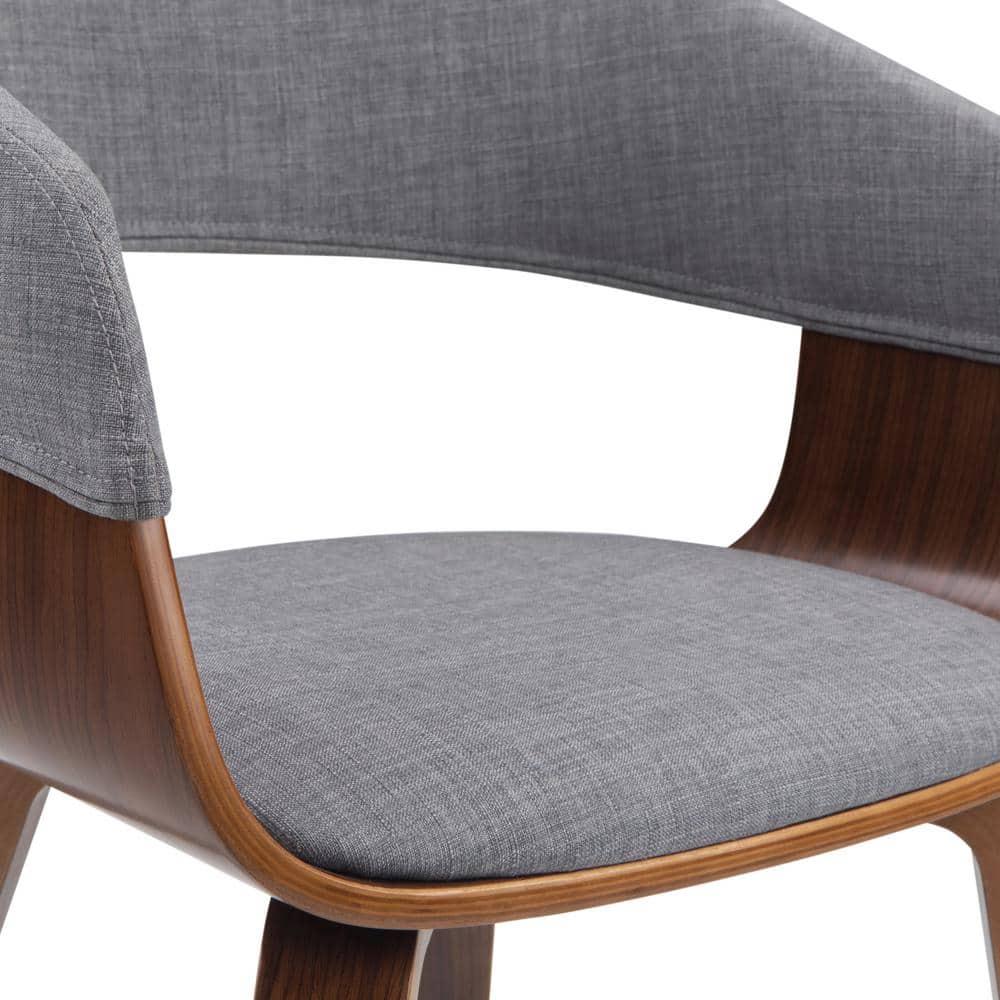 Lowell Bentwood Upholstered Dining Chair with Curved Backrest in Mid-Century Modern Style