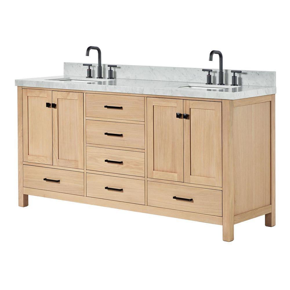 Cambridge Double Bathroom Vanity with Carrara Marble Top