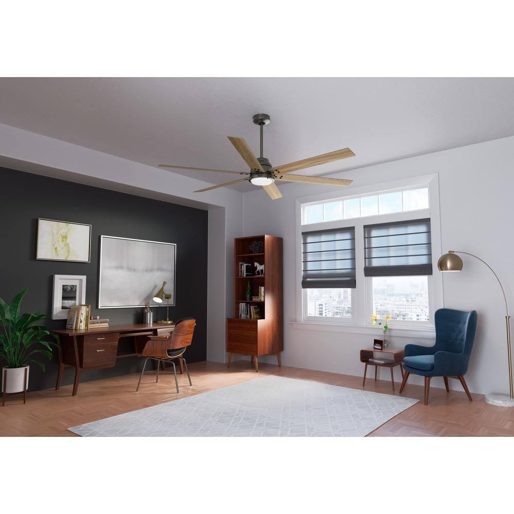 Gravity 6 - Blade Ceiling Fan with LED Light Kit and Handheld Remote and Wifi Smart Fan