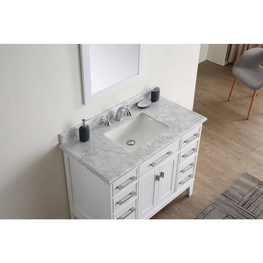 Ari Kitchen & Bath Danny 42" Solid Wood Bathroom Vanity in White