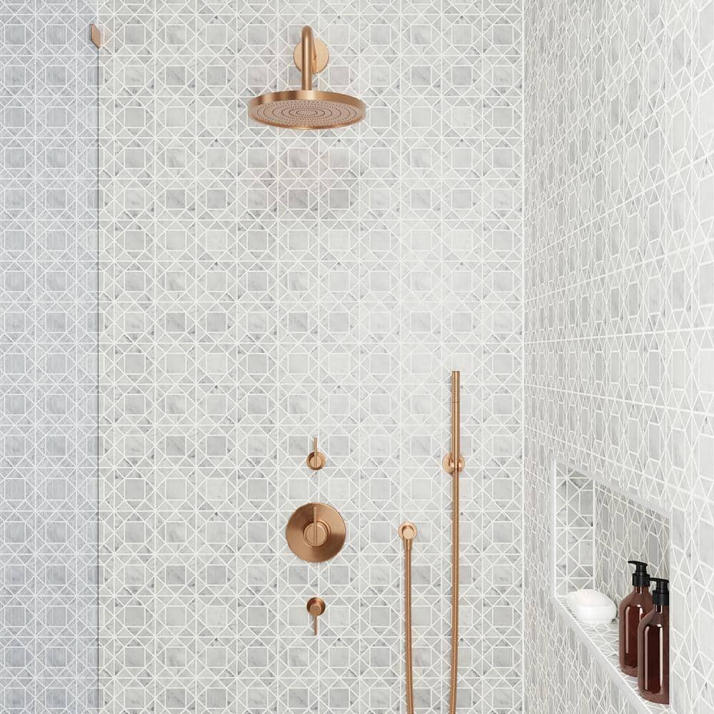 Bedrosians Monet Honed 11.75'' x 11.75'' Straight Edge Marble Mosaic Sheet Tile