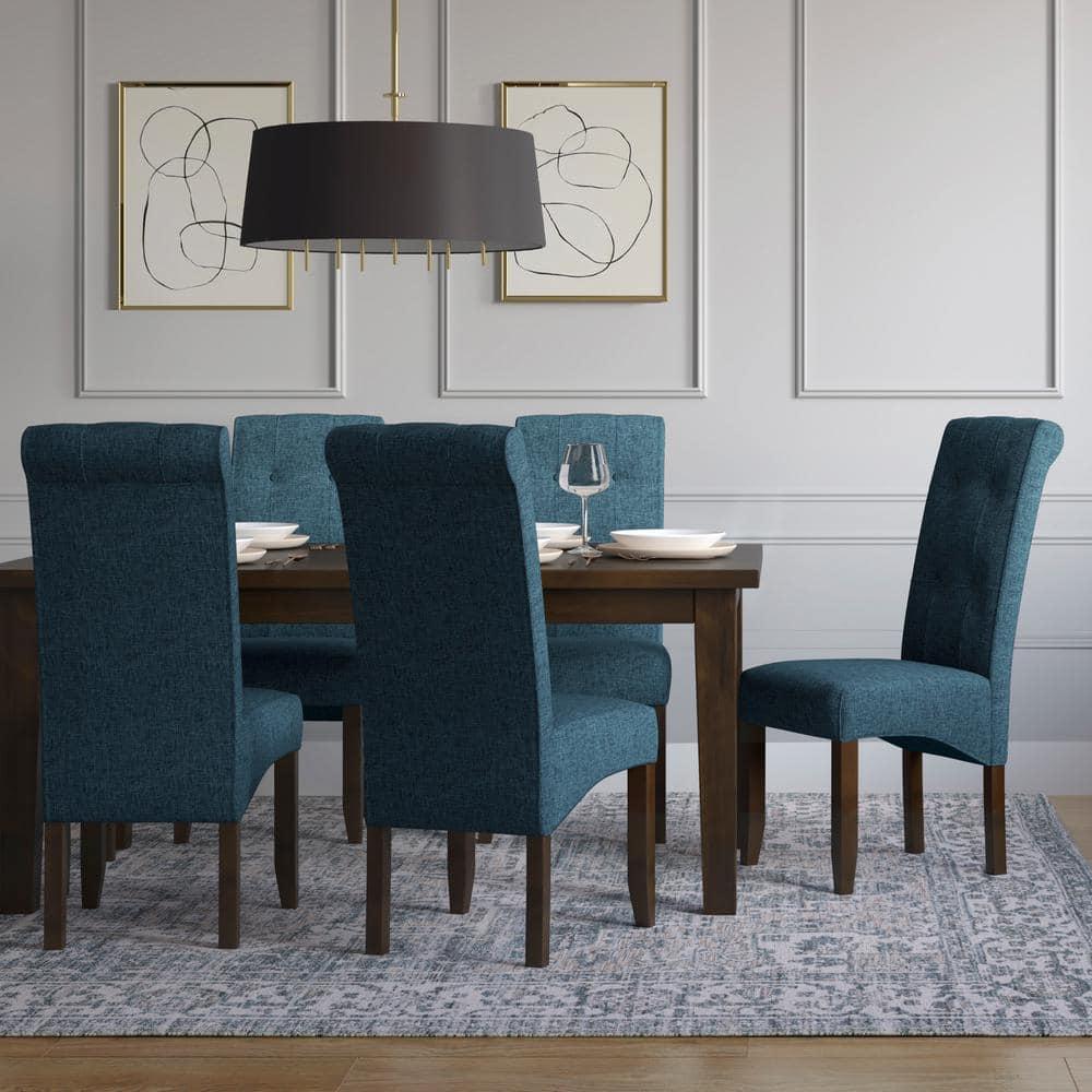 Simpli Home Cosmopolitan Tufted Upholstered Dining Chair with Curved Back in Modern Style (Set of 2) (Set of 2)