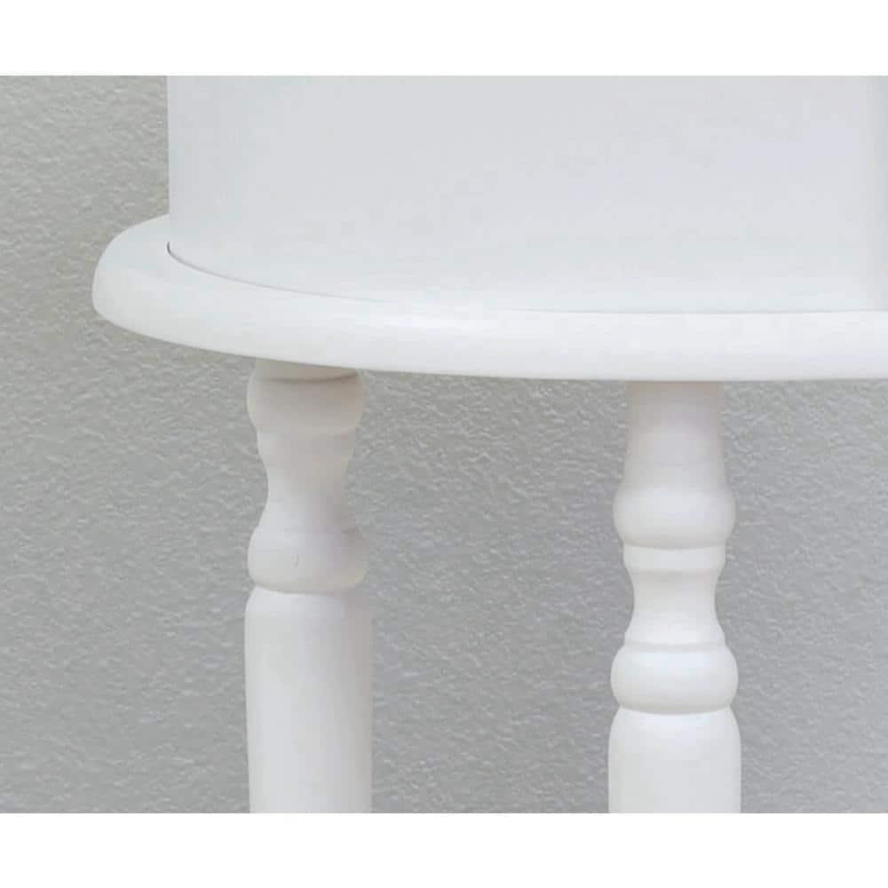 Classic Brandi White Oval End Table with Shelf