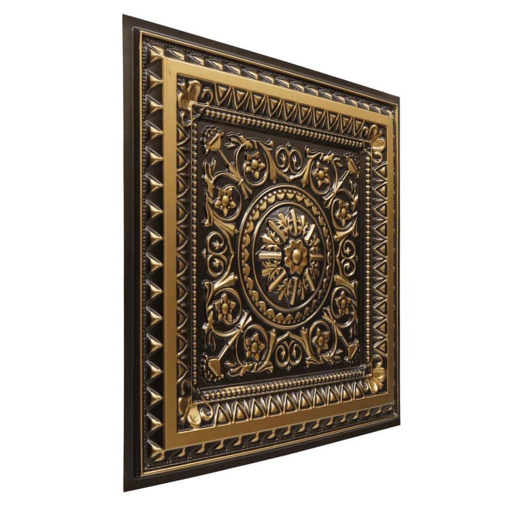 La Scala-Faux Tin ceiling Tile - Antique Gold