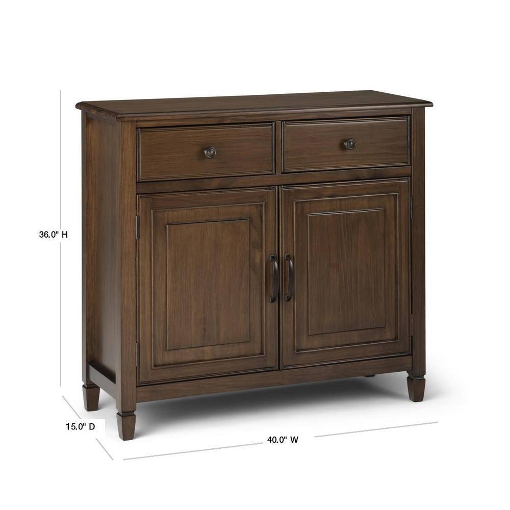 Simpli Home Connaught 40"W Solid Wood 2-Shelf Entryway Storage Cabinet with 2 Storage Drawers & Reviews | Wayfair