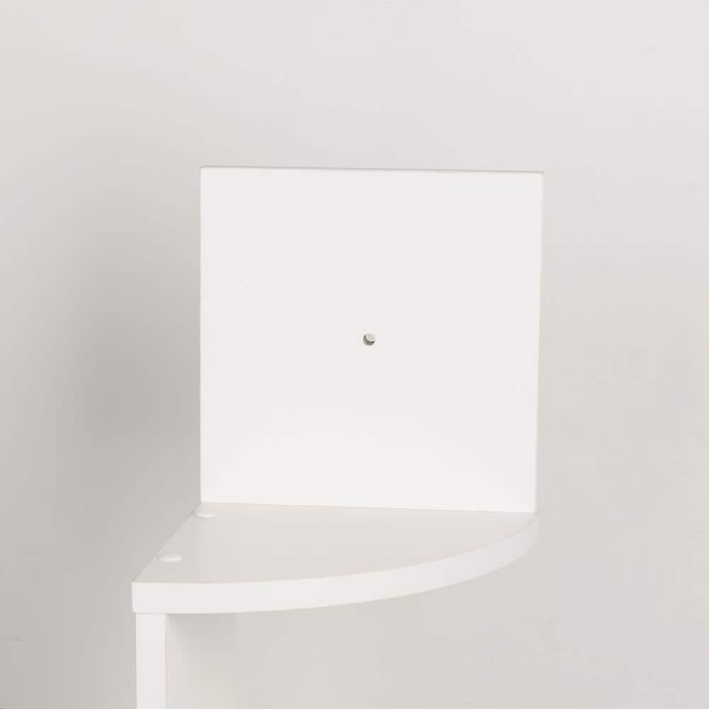 Danya B. 48.5" x 7.7" Corner Zig Zag Decorative Wall Shelf White: Modern Laminated MDF, 5-Tier Storage