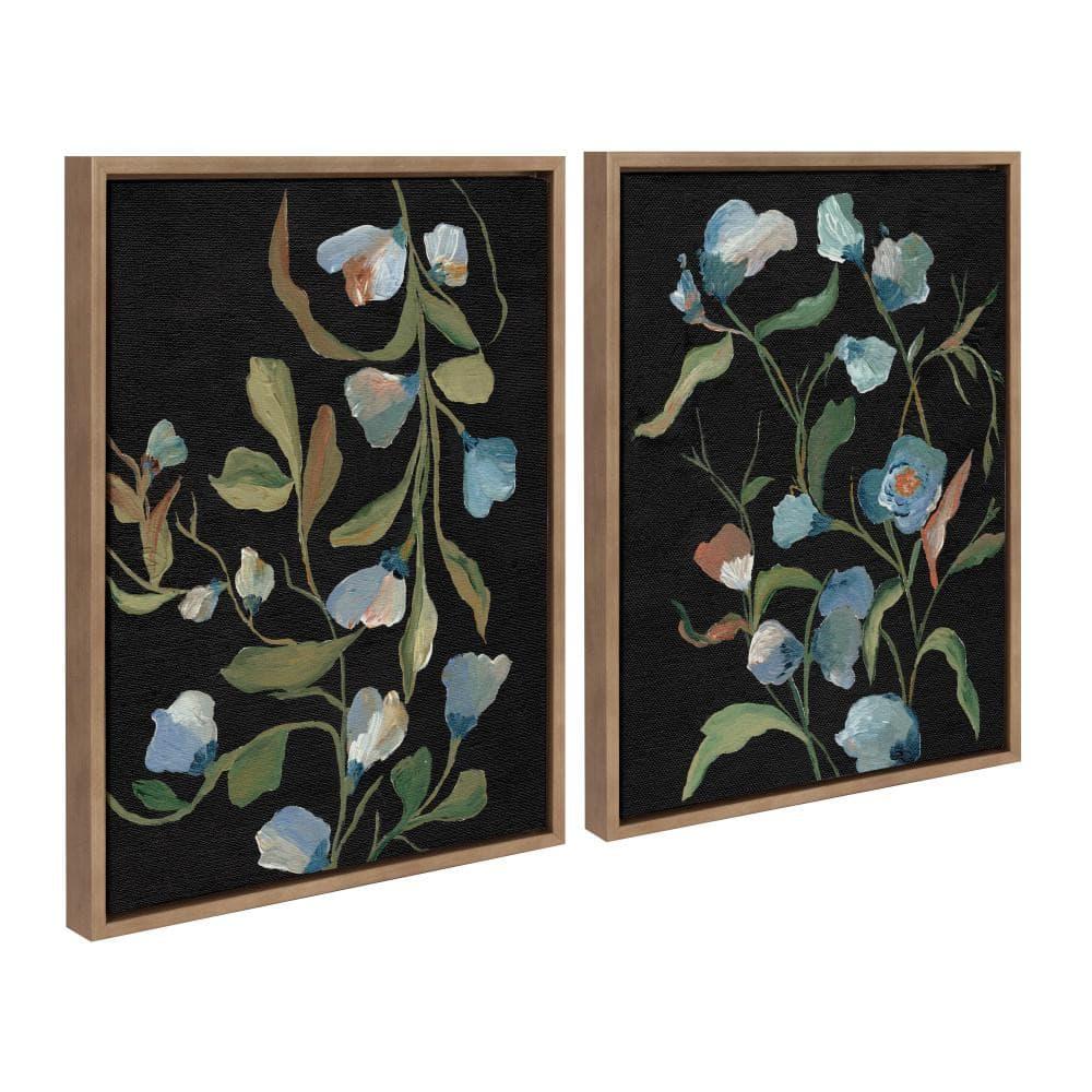 Kate & Laurel All Things Decor 18"x24" (Set of 2) Sylvie Foliage I and III Framed Canvas Arts by Nikita Jariwala Gold