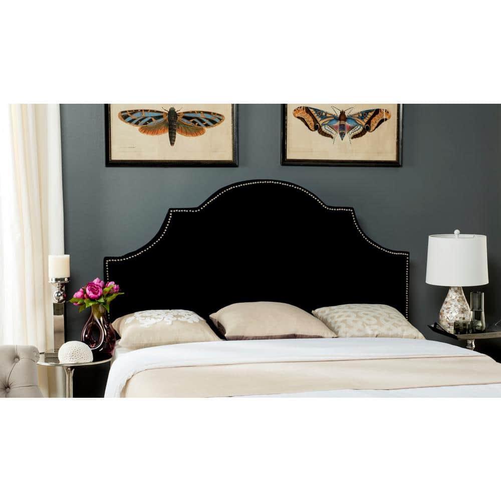 SAFAVIEH Hallmar Classic Elegant Upholstered Headboard, Full, Black Velvet