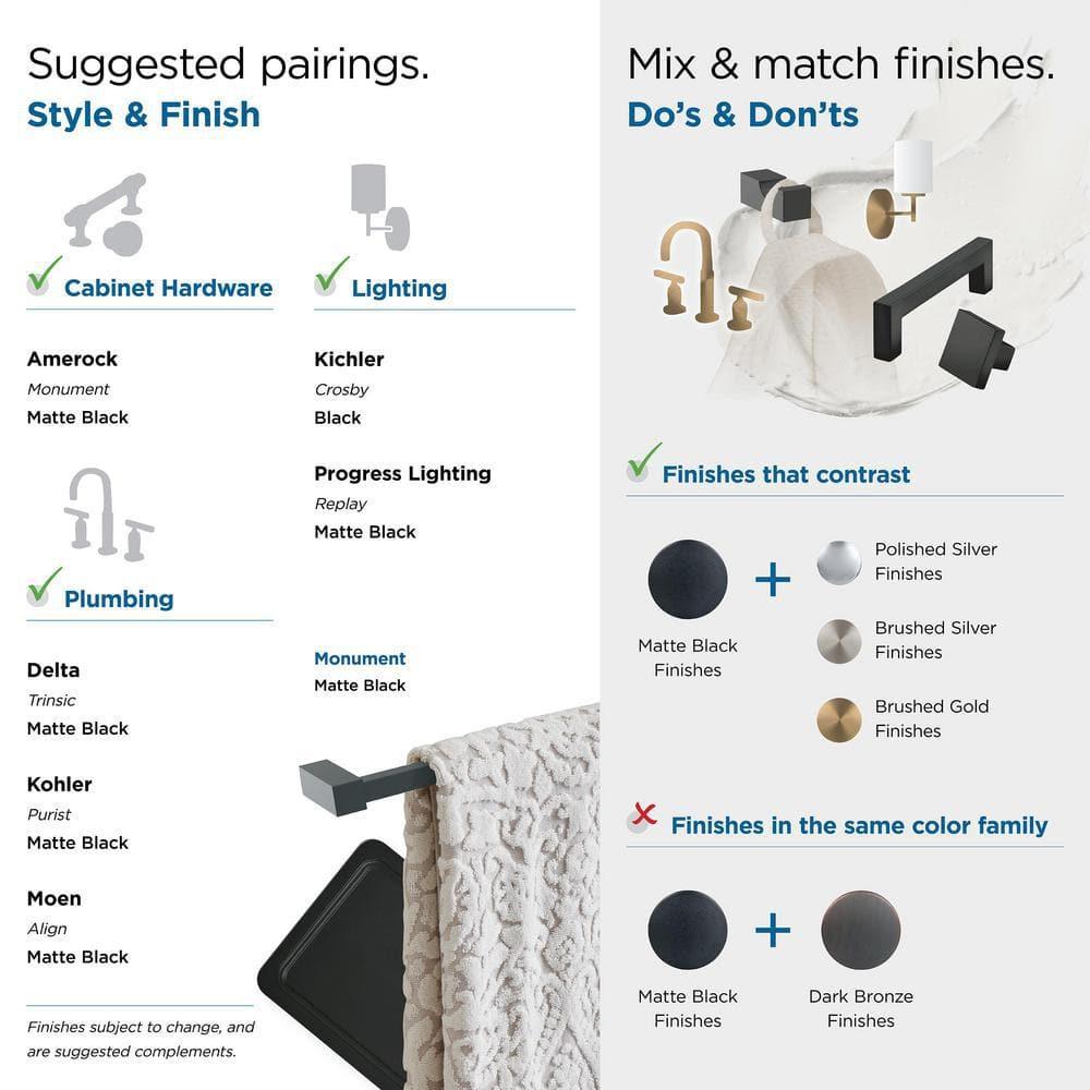 Amerock Monument Matte Black Single Prong Robe Hook