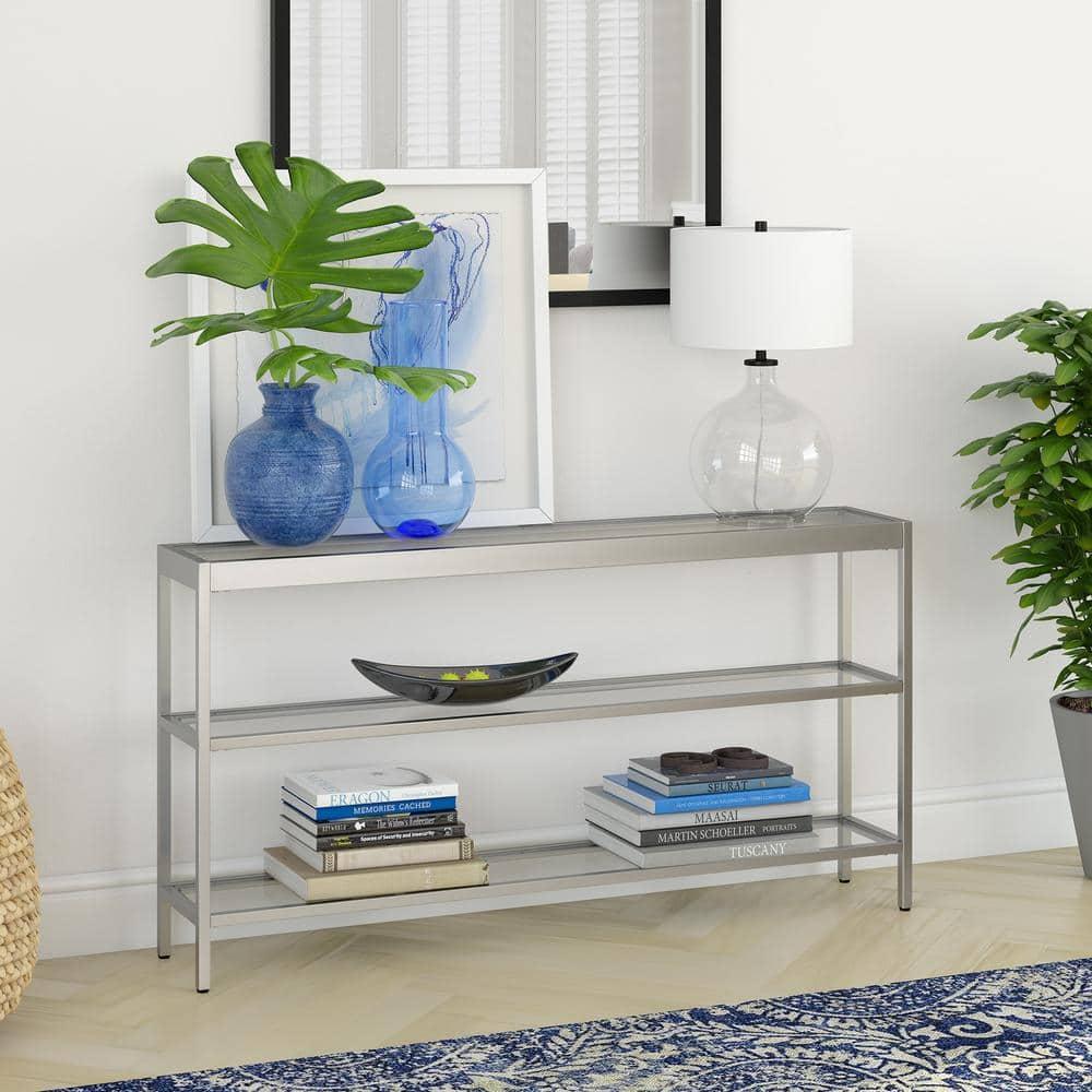 Metal Console Table in Gray - Henn&Hart