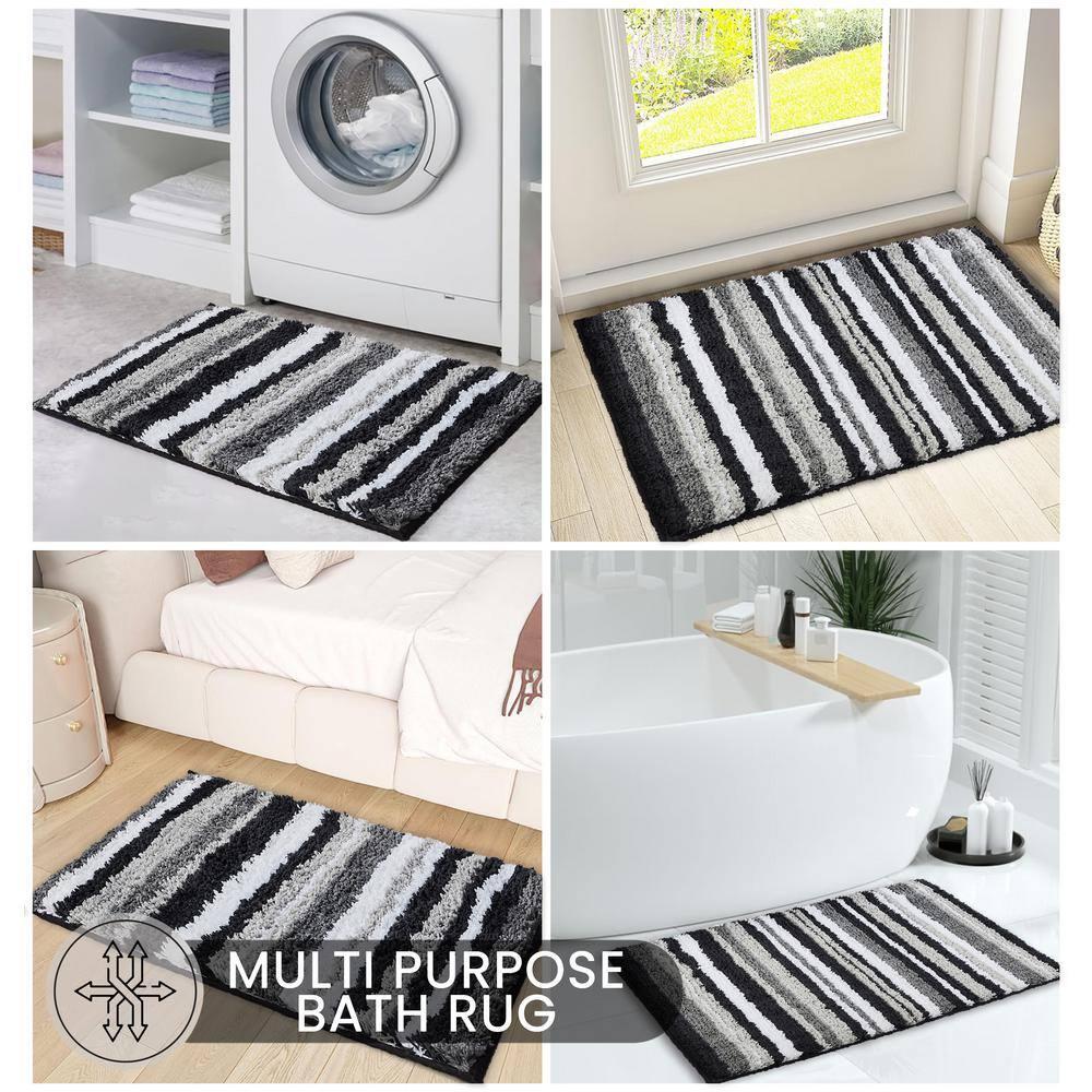 Griffie Collection 100% Polyester Tufted Bath Rug, 24" X 36", Graphite