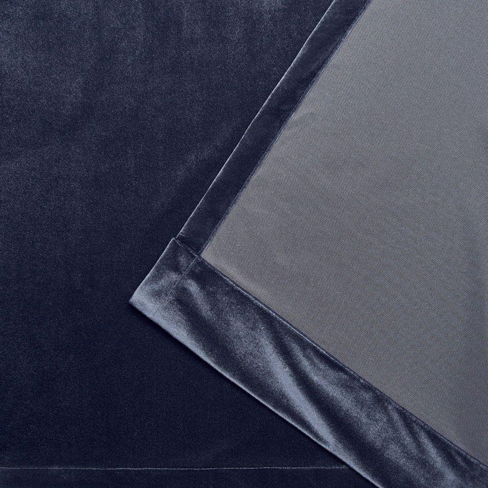 Set of 2 (96"x54") Velvet Back Tab Light Filtering Window Curtain Panels Navy - Exclusive Home: Polyester, OEKO-TEX Certified