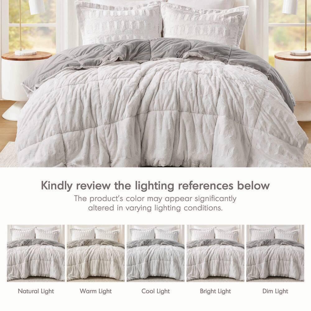 Madison Park Gia Back Print Long Fur Comforter Mini Set