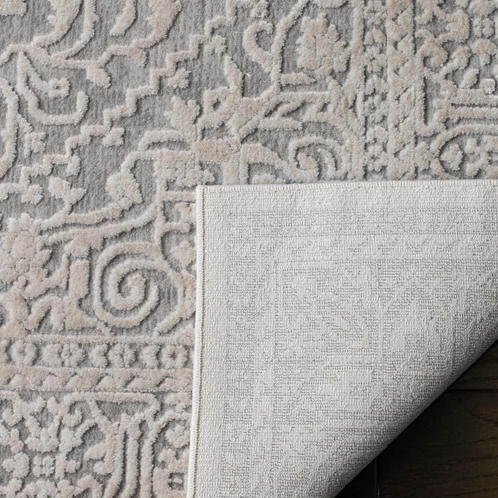 Reflection RFT670 Power Loomed Runner Rug - Light Grey/Cream - 2'3"x12' - Safavieh.