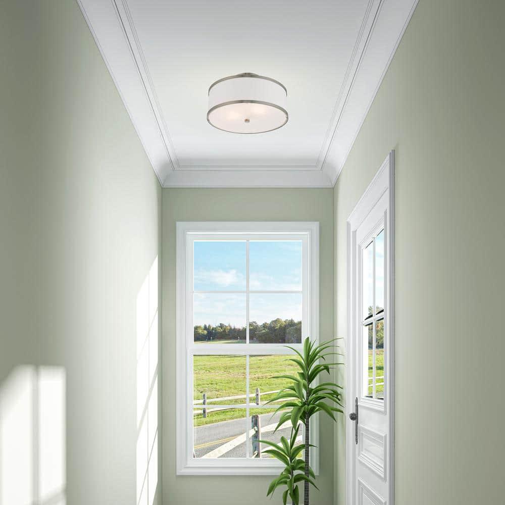 Livex Lighting Park Ridge 2 - Light Semi-Flush Mount in  Brushed Nickel
