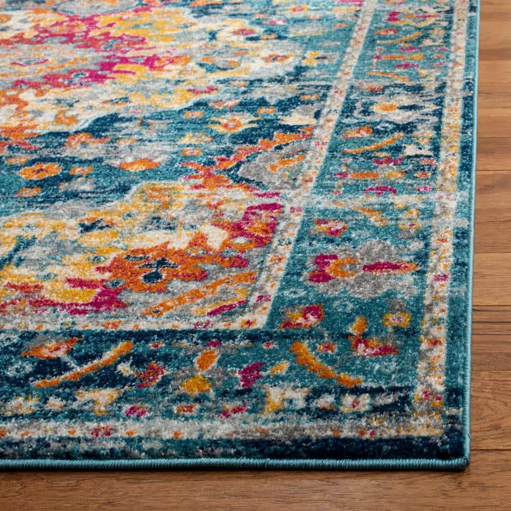 Madison MAD154 Power Loomed Indoor Area Rug - Teal/Fuchsia - 9'x12' - Safavieh