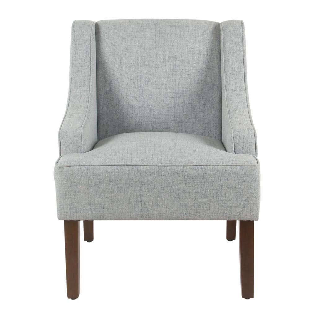 Classic Swoop Arm Accent Chair Light Blue - HomePop: Upholstered Polyester, Foam-Filled, Plywood Frame