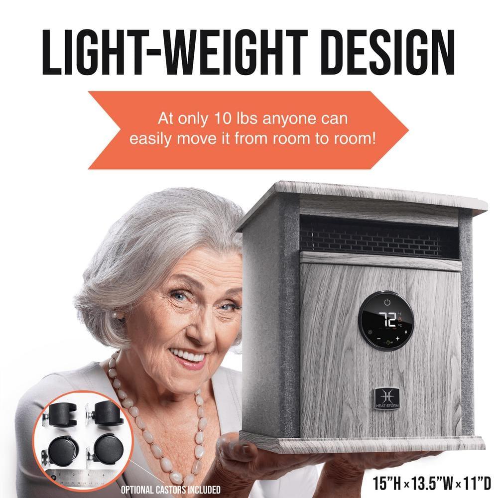 Heat Storm Heat Storm 1500 Watt 5200 BTU Electric High Efficiency Cabinet Space Heater with Adjustable Thermostat , Remote Included and with Digital Display